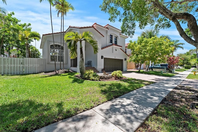 960 NW 185th Ave, Pembroke Pines, FL 33029 - mediterranean / spanish house with stucco siding, driveway, a garage, and a tiled roof