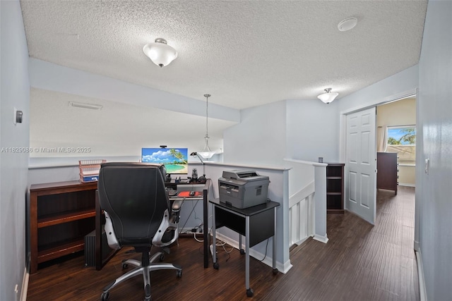 960 NW 185th Ave, Pembroke Pines, FL 33029 - office with dark wood-style flooring and a textured ceiling