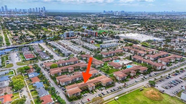 17001 NE 13th Ave Unit 202, Miami, FL 33162 - aerial view of property and surrounding area featuring city skyline