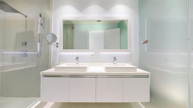 10255 NW 63rd Ter Unit 204, Doral, FL 33178 - bathroom with a shower stall and double vanity