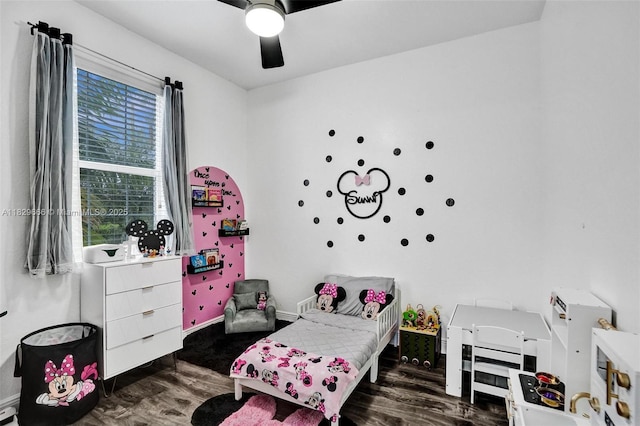 11898 SW 25th Ct Unit 103, Miramar, FL 33025 - bedroom with wood finished floors and a ceiling fan