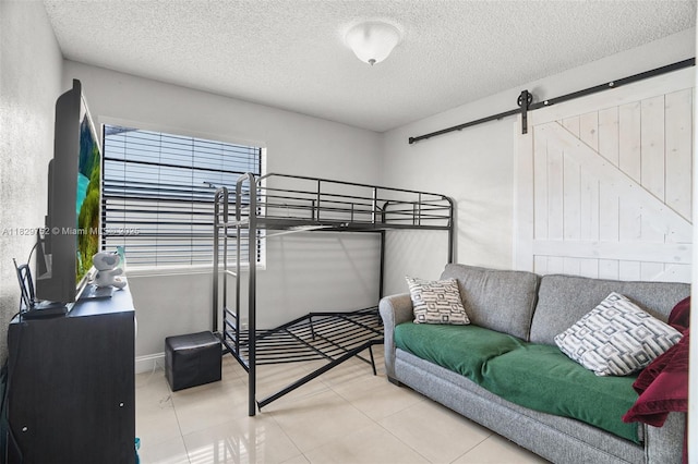 17625 NW 62nd Ct, Hialeah, FL 33015 - bedroom with a textured ceiling and a barn door
