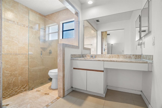 17625 NW 62nd Ct, Hialeah, FL 33015 - bathroom featuring walk in shower, tile patterned flooring, and vanity