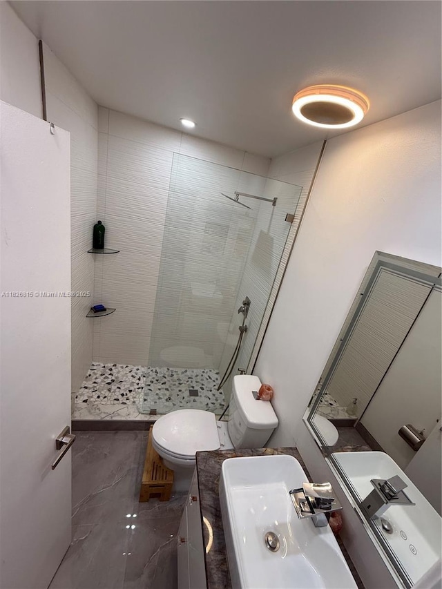 7440 SW 153rd Ct Unit 107-4, Miami, FL 33193 - full bath featuring walk in shower, vanity, and marble finish floors