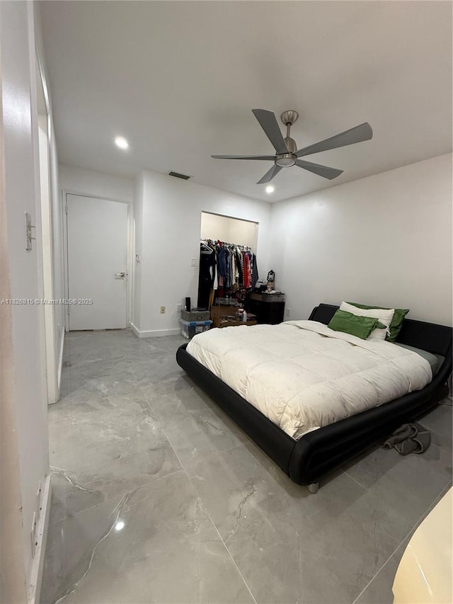 7440 SW 153rd Ct Unit 107-4, Miami, FL 33193 - bedroom with recessed lighting and a ceiling fan