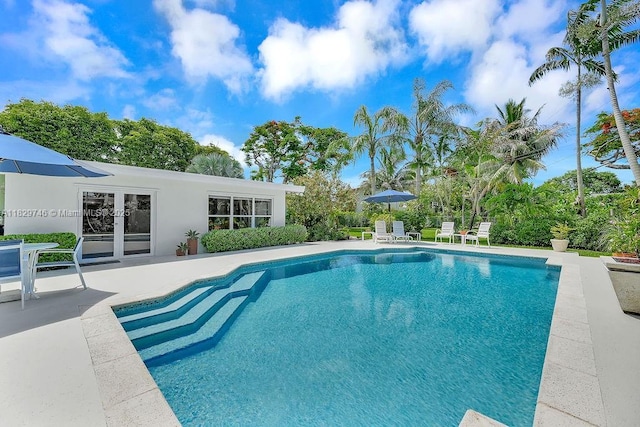 15730 SW 87th Ct, Palmetto Bay, FL 33157 - outdoor pool with a patio and french doors
