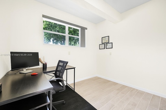 15730 SW 87th Ct, Palmetto Bay, FL 33157 - office featuring baseboards and light wood-style flooring