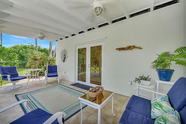 15730 SW 87th Ct, Palmetto Bay, FL 33157 - view of patio with french doors and an outdoor living space