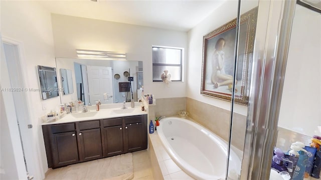 4231 SW 165th Ct, Miami, FL 33185 - full bath with a bath, double vanity, and tile patterned floors