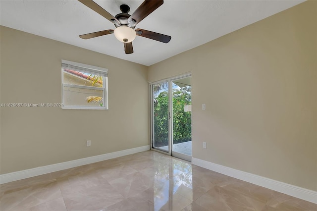 9241 SW 204th Ter, Cutler Bay, FL 33189 - unfurnished room with ceiling fan and light marble finish floors