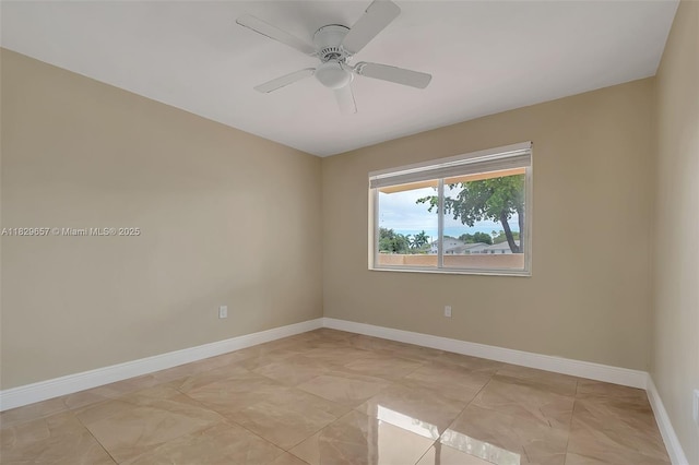 9241 SW 204th Ter, Cutler Bay, FL 33189 - spare room featuring baseboards and ceiling fan