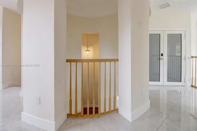 15445 SW 26th Ter, Miami, FL 33185 - corridor featuring tile patterned flooring and french doors