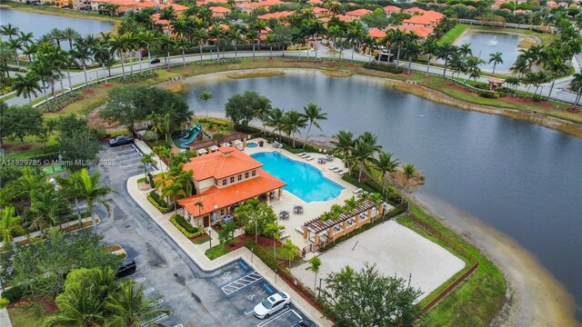 15445 SW 26th Ter, Miami, FL 33185 - bird's eye view of a pool area and a large body of water