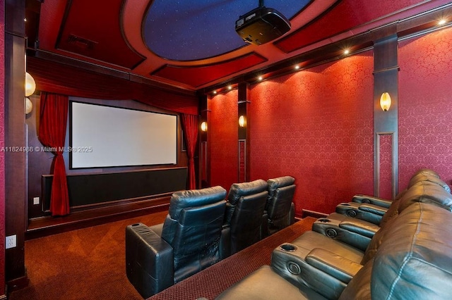 2211 Azalea Pl, Winter Park, FL 32789 - home theater featuring carpet floors