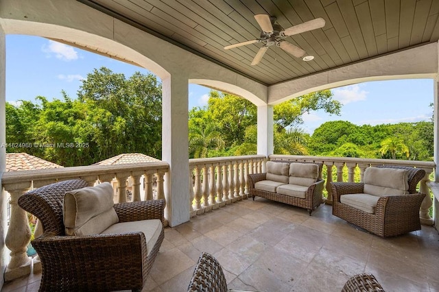 2211 Azalea Pl, Winter Park, FL 32789 - view of patio / terrace with ceiling fan and an outdoor living space