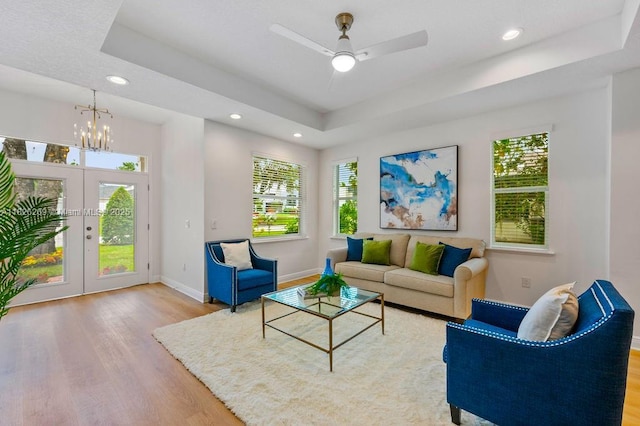 2607 Lafayette Ave, Winter Park, FL 32789 - living area with wood finished floors, healthy amount of natural light, a chandelier, and recessed lighting