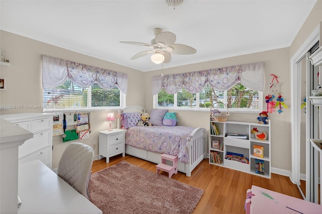 6201 SW 3rd St, Plantation, FL 33317 - bedroom featuring light wood-style flooring and ceiling fan