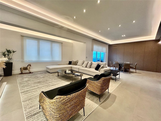 2301 Collins Ave Unit 1634/1635, Miami Beach, FL 33139 - living area with a raised ceiling and recessed lighting