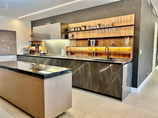 2301 Collins Ave Unit 1634/1635, Miami Beach, FL 33139 - indoor wet bar with light tile patterned floors