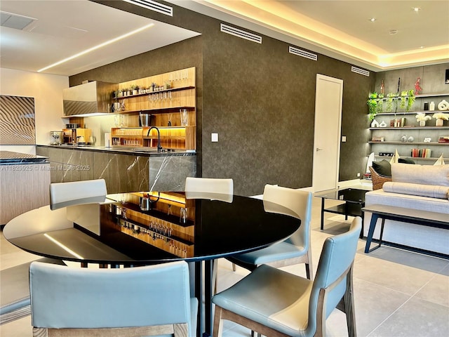 2301 Collins Ave Unit 1634/1635, Miami Beach, FL 33139 - dining area with tile patterned floors