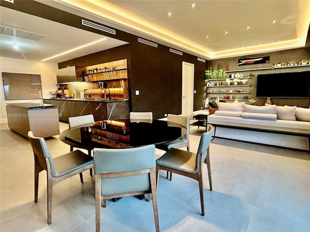 2301 Collins Ave Unit 1634/1635, Miami Beach, FL 33139 - dining area with light tile patterned floors