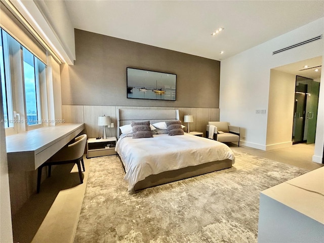2301 Collins Ave Unit 1634/1635, Miami Beach, FL 33139 - bedroom with wainscoting and recessed lighting