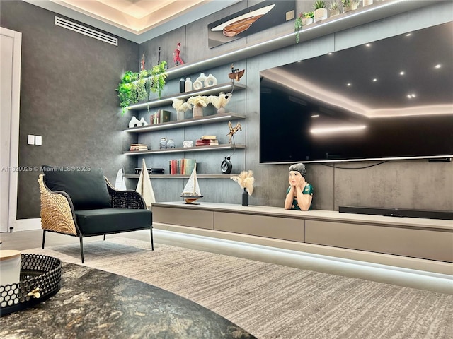 2301 Collins Ave Unit 1634/1635, Miami Beach, FL 33139 - living area featuring a raised ceiling