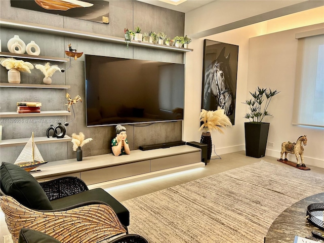 2301 Collins Ave Unit 1634/1635, Miami Beach, FL 33139 - tiled living room featuring baseboards