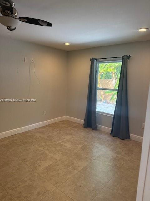 11224 Sacco Dr, Boca Raton, FL 33428 - spare room featuring recessed lighting and a ceiling fan