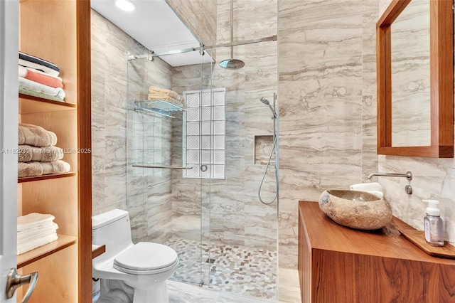 321 NW 100th Ave, Plantation, FL 33324 - bathroom featuring tile walls, vanity, and tiled shower