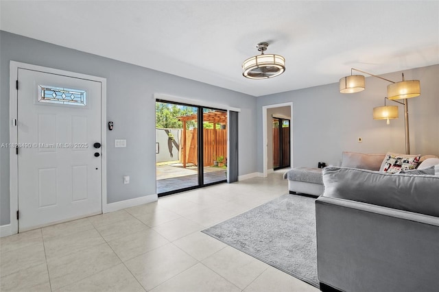 9112A SW 20th St, Davie, FL 33324 - living area featuring baseboards and light tile patterned floors