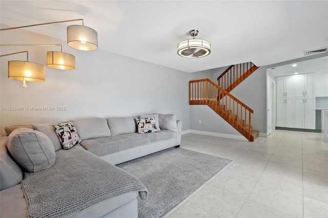 9112A SW 20th St, Davie, FL 33324 - living area with stairway and light tile patterned floors