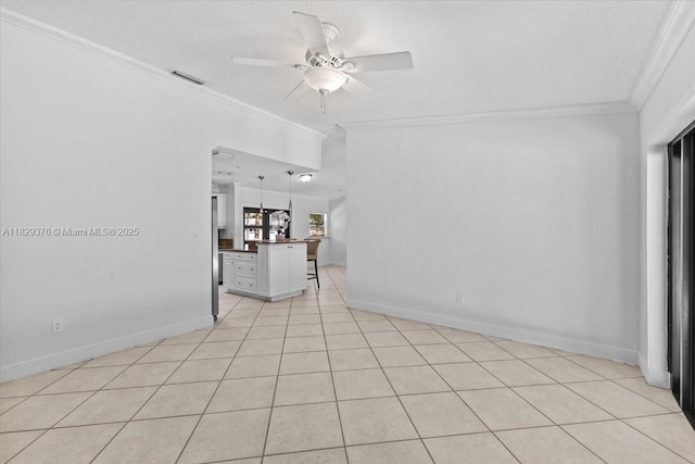 18301 SW 86th Ave, Palmetto Bay, FL 33157 - unfurnished living room featuring crown molding and a ceiling fan