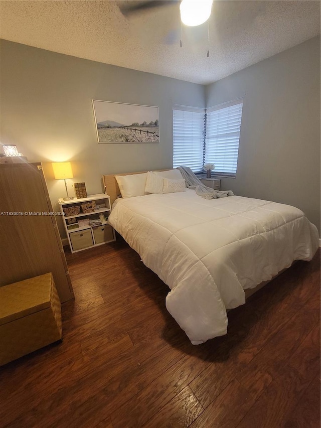 810 SW 113th Ter, Pembroke Pines, FL 33025 - bedroom with wood finished floors, a textured ceiling, and ceiling fan