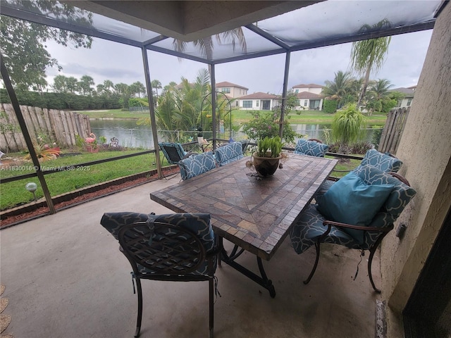 810 SW 113th Ter, Pembroke Pines, FL 33025 - sunroom with a water view and outdoor dining area