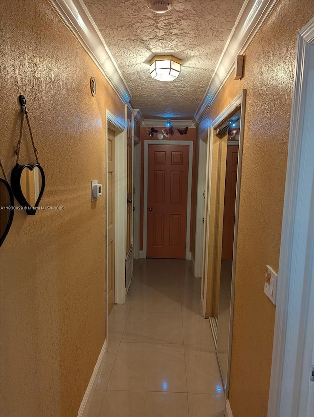 11024 SW 157th Ter, Miami, FL 33157 - corridor with crown molding and a textured wall