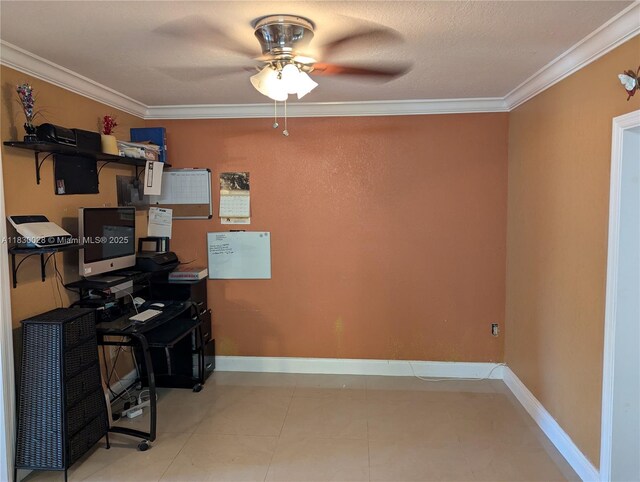 11024 SW 157th Ter, Miami, FL 33157 - office with a ceiling fan and ornamental molding