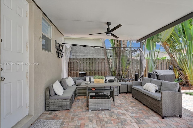 5347 SW 32nd Ter, Hollywood, FL 33312 - view of patio featuring an outdoor hangout area and a ceiling fan