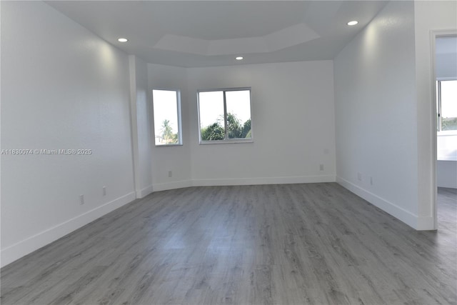 2925 SW 133rd Ave, Miramar, FL 33027 - empty room with plenty of natural light, wood finished floors, recessed lighting, and a raised ceiling