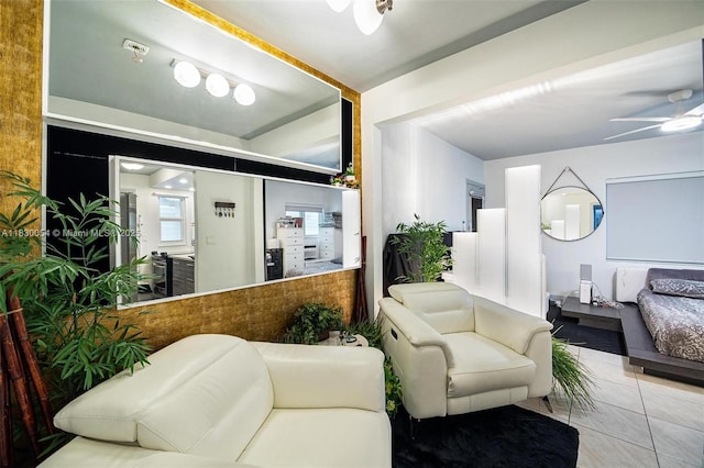 1060 Pennsylvania Ave Unit 7, Miami Beach, FL 33139 - living area with a ceiling fan and tile patterned floors