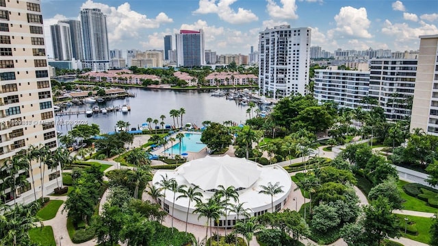 500 Three Islands Blvd Unit 320, Hallandale Beach, FL 33009 - bird's eye view of a nearby body of water and skyline