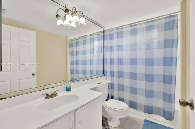10217 NW 24th Pl Unit 310, Sunrise, FL 33322 - bathroom with vanity, tile patterned floors, and a chandelier