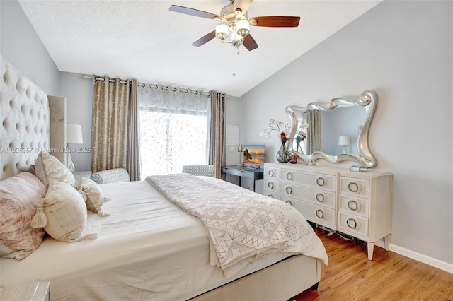 13552 NW 5th Ct, Plantation, FL 33325 - bedroom with light wood-style floors, ceiling fan, and lofted ceiling