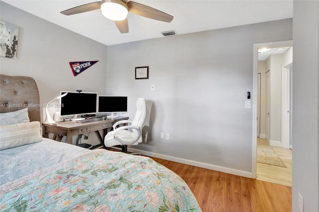 13552 NW 5th Ct, Plantation, FL 33325 - bedroom with light wood-style floors and ceiling fan