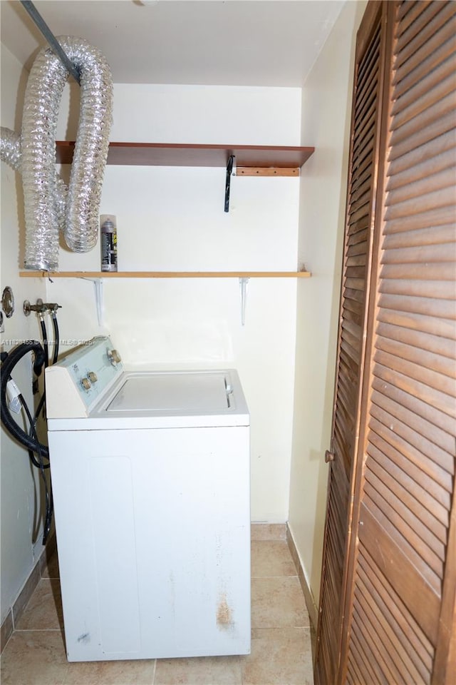 3719 Riverside Dr Unit 3719, Coral Springs, FL 33065 - laundry area with washer / dryer and light tile patterned floors