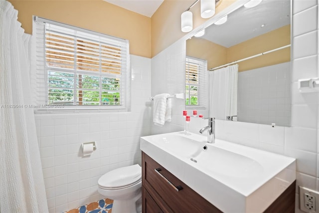 8325 NE 3rd Ave, Miami, FL 33138 - bathroom with tile walls, vanity, and a shower with shower curtain
