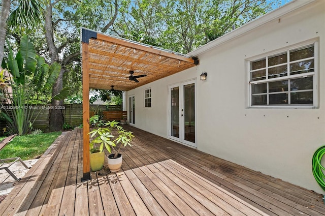 8325 NE 3rd Ave, Miami, FL 33138 - wooden deck with a ceiling fan