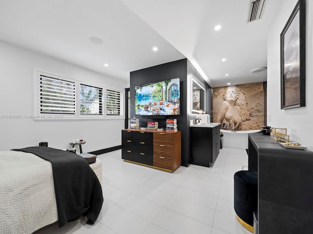 1117 Alberca St, Coral Gables, FL 33134 - bedroom featuring recessed lighting and light tile patterned floors