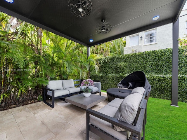 1117 Alberca St, Coral Gables, FL 33134 - view of patio / terrace featuring an outdoor hangout area and area for grilling