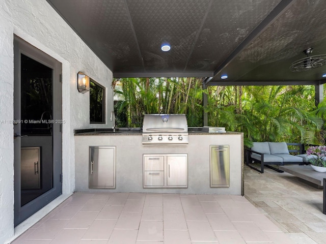 1117 Alberca St, Coral Gables, FL 33134 - view of patio / terrace featuring exterior kitchen and an outdoor hangout area